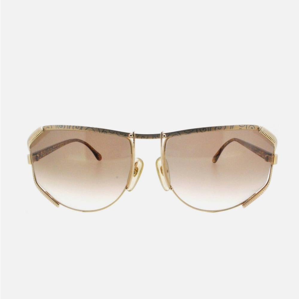 Vintage Dior Gold Aviator Sunglasses with Gradient Lenses